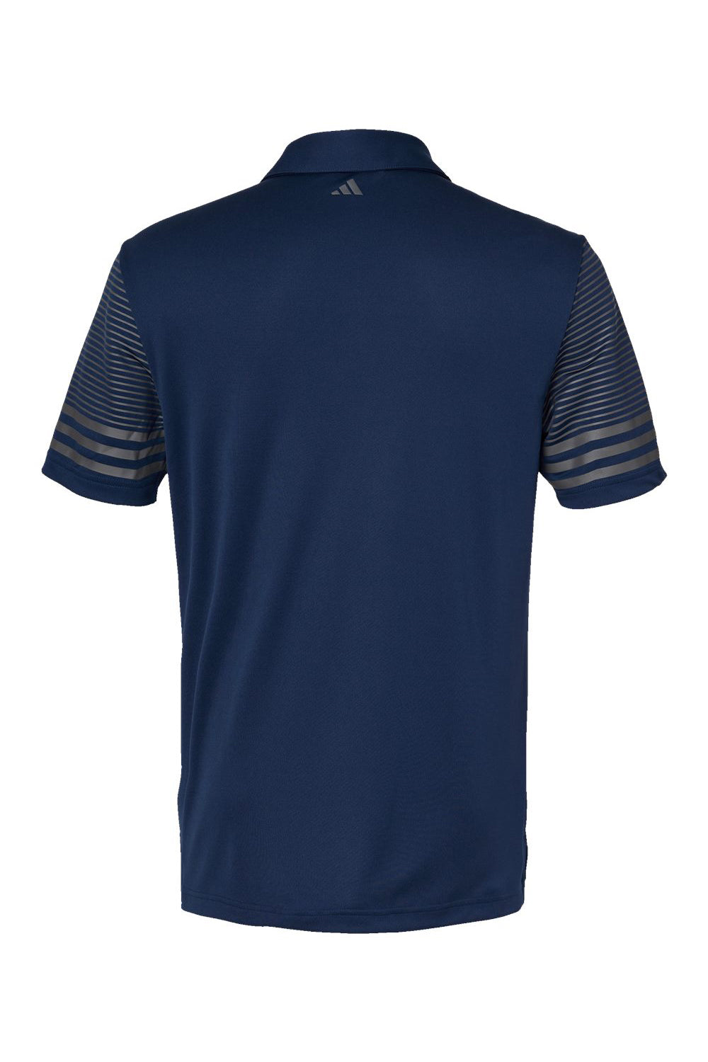 Adidas A490 Mens Striped UPF 50+ Short Sleeve Polo Shirt Team Navy Blue/Grey Flat Back