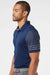 Adidas A490 Mens Striped Short Sleeve Polo Shirt Team Navy Blue/Grey Model Side