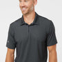 Adidas Mens Diamond Dot Moisture Wicking Short Sleeve Polo Shirt - Black/White/Grey - NEW