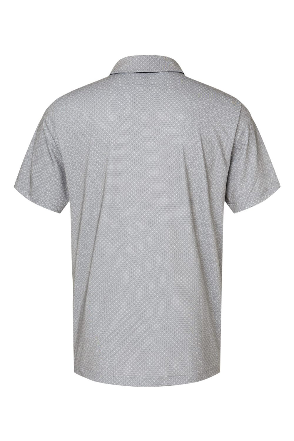 Adidas A498 Mens Diamond Dot Moisture Wicking Short Sleeve Polo Shirt Grey/Team Royal Blue/Navy Blue Flat Back