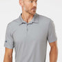 Adidas Mens Diamond Dot Moisture Wicking Short Sleeve Polo Shirt - Grey/Team Royal Blue/Navy Blue - NEW