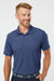 Adidas A498 Mens Diamond Dot Moisture Wicking Short Sleeve Polo Shirt Navy Blue/White/Grey Model Front