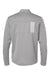 Adidas A482 Mens 3 Stripes Double Knit Moisture Wicking 1/4 Zip Sweatshirt Grey Flat Back
