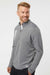 Adidas A482 Mens 3 Stripes Double Knit Moisture Wicking 1/4 Zip Sweatshirt Grey Model Side