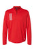 Adidas A482 Mens 3 Stripes Double Knit Moisture Wicking 1/4 Zip Sweatshirt Team Collegiate Red Flat Front
