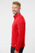 Adidas A482 Mens 3 Stripes Double Knit Moisture Wicking 1/4 Zip Sweatshirt Team Collegiate Red Model Side