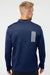 Adidas A482 Mens 3 Stripes Double Knit 1/4 Zip Pullover Team Navy Blue/Grey Model Back