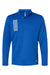 Adidas A482 Mens 3 Stripes Double Knit Moisture Wicking 1/4 Zip Sweatshirt Team Royal Blue/Grey Flat Front