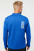 Adidas A482 Mens 3 Stripes Double Knit Moisture Wicking 1/4 Zip Sweatshirt Team Royal Blue/Grey Model Back
