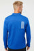 Adidas A482 Mens 3 Stripes Double Knit Moisture Wicking 1/4 Zip Sweatshirt Team Royal Blue Model Back