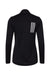 Adidas A483 Womens 3 Stripes Double Knit Moisture Wicking 1/4 Zip Sweatshirt w/ Pockets Black Flat Back