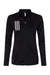 Adidas A483 Womens 3 Stripes Double Knit Moisture Wicking 1/4 Zip Sweatshirt w/ Pockets Black Flat Front