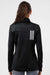 Adidas A483 Womens 3 Stripes Double Knit Moisture Wicking 1/4 Zip Sweatshirt w/ Pockets Black Model Back