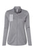 Adidas A483 Womens 3 Stripes Double Knit Moisture Wicking 1/4 Zip Sweatshirt Grey/White Flat Front