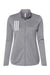 Adidas A483 Womens 3 Stripes Double Knit Moisture Wicking 1/4 Zip Sweatshirt w/ Pockets Grey Flat Front