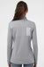 Adidas A483 Womens 3 Stripes Double Knit Moisture Wicking 1/4 Zip Sweatshirt w/ Pockets Grey Model Back