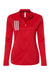 Adidas A483 Womens 3 Stripes Double Knit Moisture Wicking 1/4 Zip Sweatshirt w/ Pockets Team Collegiate Red Flat Front