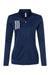 Adidas A483 Womens 3 Stripes Double Knit Moisture Wicking 1/4 Zip Sweatshirt Team Navy Blue/Grey Flat Front