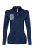 Adidas A483 Womens 3 Stripes Double Knit Moisture Wicking 1/4 Zip Sweatshirt w/ Pockets Team Navy Blue Flat Front