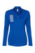 Adidas A483 Womens 3 Stripes Double Knit Moisture Wicking 1/4 Zip Sweatshirt w/ Pockets Team Royal Blue Flat Front