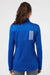 Adidas A483 Womens 3 Stripes Double Knit Moisture Wicking 1/4 Zip Sweatshirt w/ Pockets Team Royal Blue Model Back