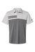 Adidas A508 Mens 3 Stripes Heathered Colorblocked Short Sleeve Polo Shirt Heather Grey/Heather Black Flat Front