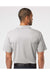 Adidas A508 Mens 3 Stripes Heathered Colorblocked Short Sleeve Polo Shirt Heather Grey/Heather Black Model Back