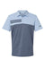 Adidas A508 Mens 3 Stripes Colorblock UPF 50+ Short Sleeve Polo Shirt Glow Blue Heather/Heather Collegiate Navy Blue Flat Front