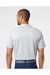 Adidas A508 Mens 3 Stripes Heathered Colorblocked Short Sleeve Polo Shirt Heather Grey/Heather Collegiate Navy Blue Model Back