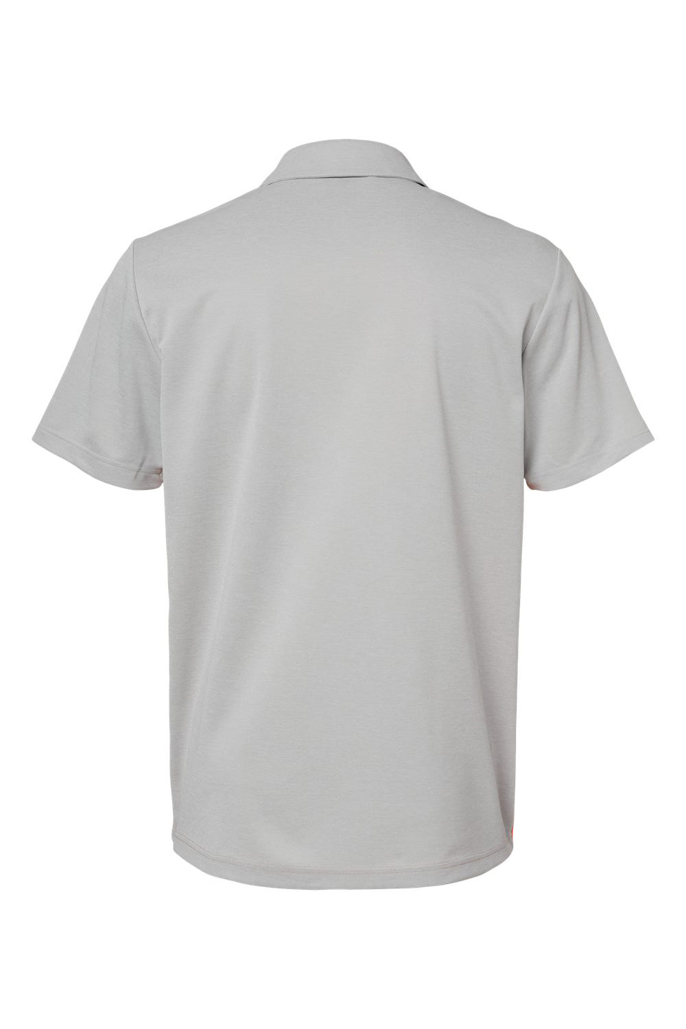 Adidas A508 Mens 3 Stripes Colorblock UPF 50+ Short Sleeve Polo Shirt Heather Grey/Heather Coral Flat Back