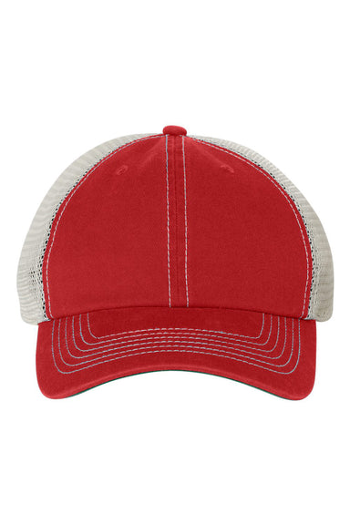 47 Brand 4710 Mens Trawler Snapback Hat Red/Stone Flat Front