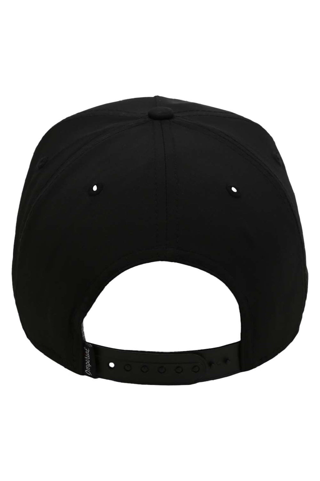 Imperial Hats 5054 Mens The Wrightson Moisture Wicking Snapback Hat Black/White Flat Back