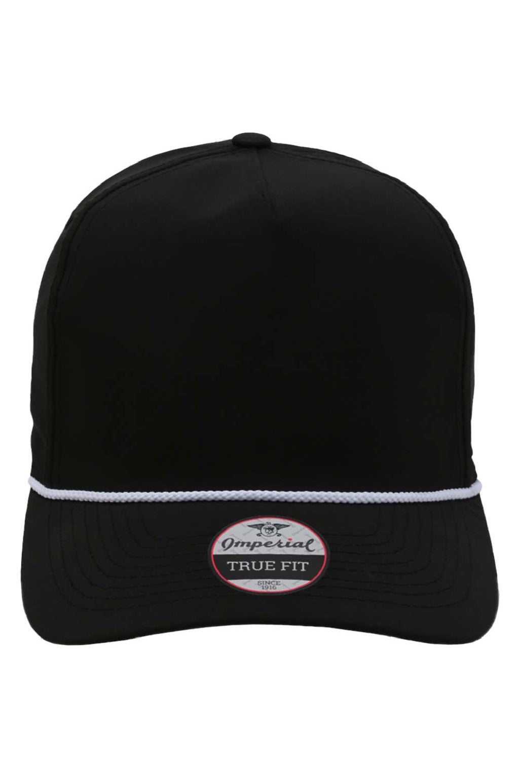 Imperial Hats 5054 Mens The Wrightson Moisture Wicking Snapback Hat Black/White Flat Front