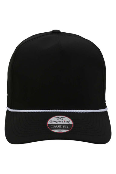 Imperial Hats 5054 Mens The Wrightson Moisture Wicking Snapback Hat Black/White Flat Front