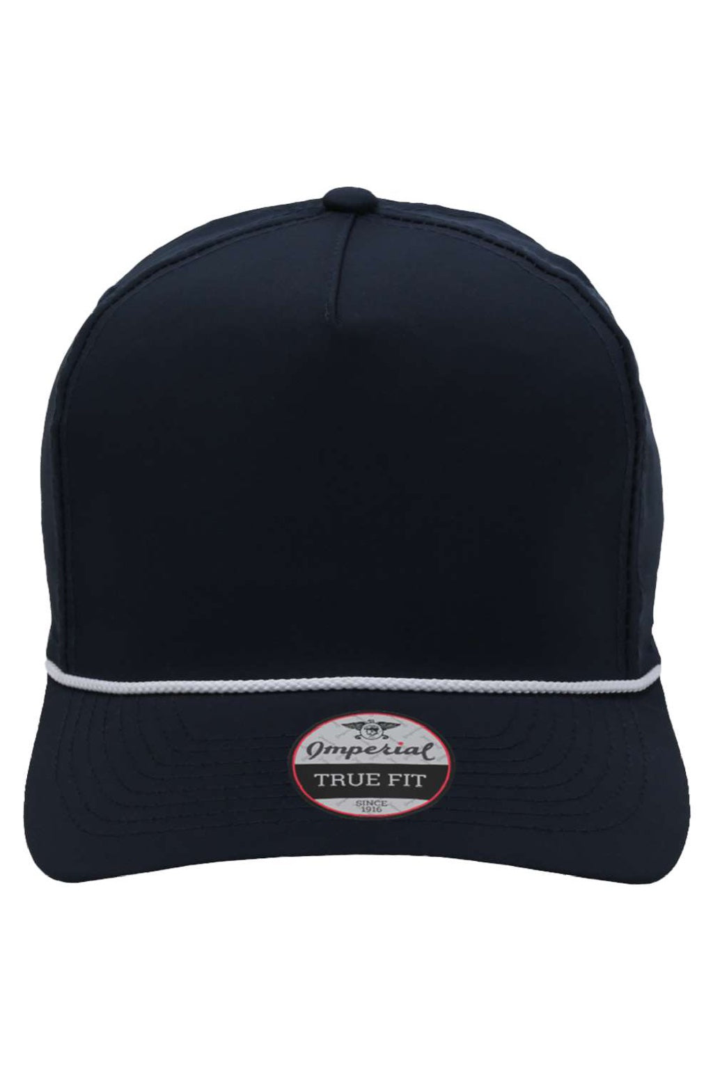 Imperial Hats 5054 Mens The Wrightson Moisture Wicking Snapback Hat Navy Blue/White Flat Front