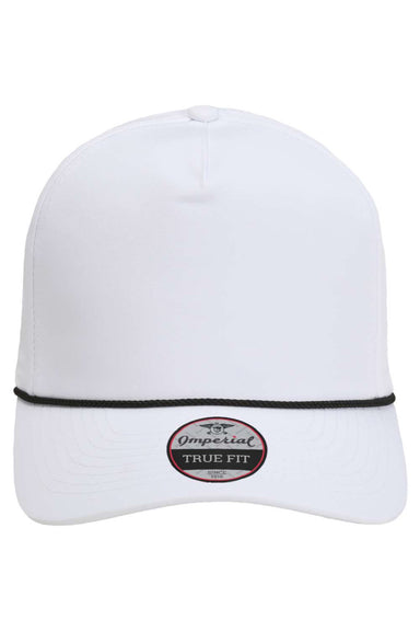 Imperial Hats 5054 Mens The Wrightson Moisture Wicking Snapback Hat White/Black Flat Front
