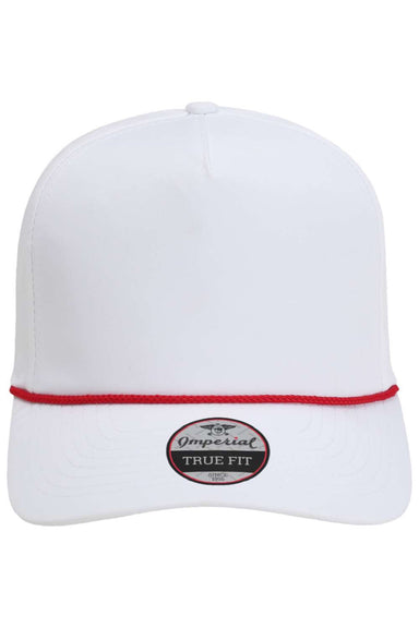 Imperial Hats 5054 Mens The Wrightson Moisture Wicking Snapback Hat White/Red Flat Front