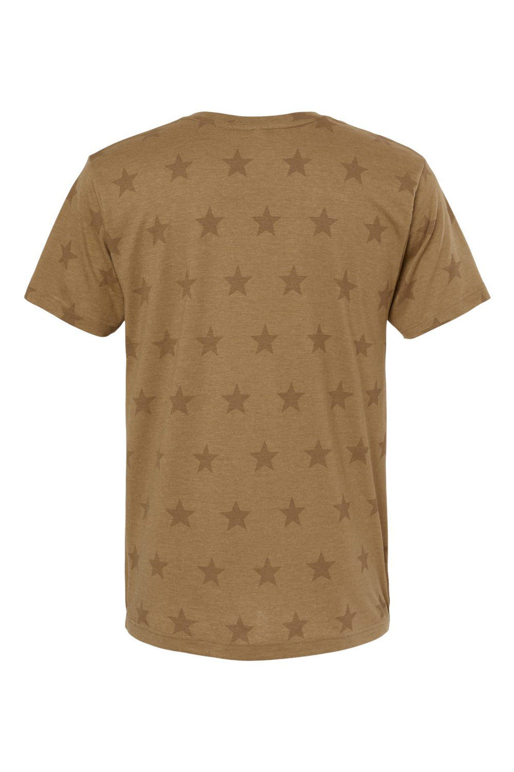 Code Five 3929 Mens Star Print Short Sleeve Crewneck T-Shirt Coyote Brown Flat Back