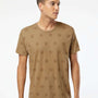 Code Five Mens Star Print Short Sleeve Crewneck T-Shirt - Coyote Brown - NEW