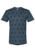 Code Five 3929 Mens Star Print Short Sleeve Crewneck T-Shirt Denim Blue Star Flat Front