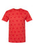 Code Five 3929 Mens Star Print Short Sleeve Crewneck T-Shirt Red Star Flat Front