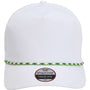 Imperial Mens The Wrightson Moisture Wicking Snapback Hat - White/Green-Yellow - NEW