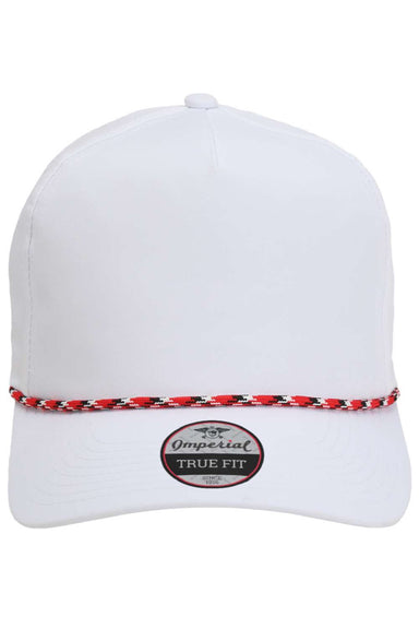Imperial Hats 5054 Mens The Wrightson Moisture Wicking Snapback Hat White/Red-Black Flat Front