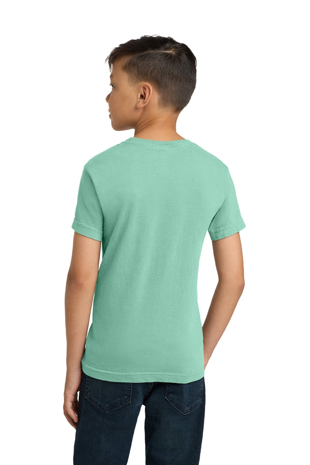 Comfort Colors 9018 Youth Short Sleeve Crewneck T-Shirt Chalky Mint Green Model Back