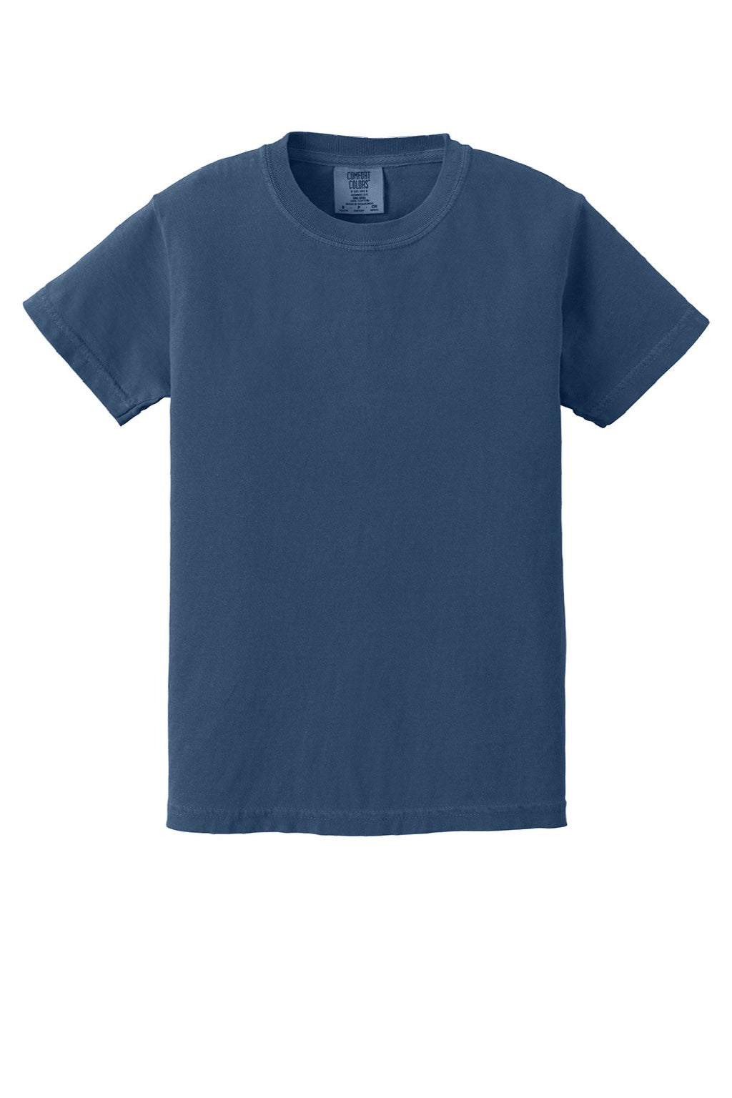 Comfort Colors 9018 Youth Short Sleeve Crewneck T-Shirt China Blue Flat Front