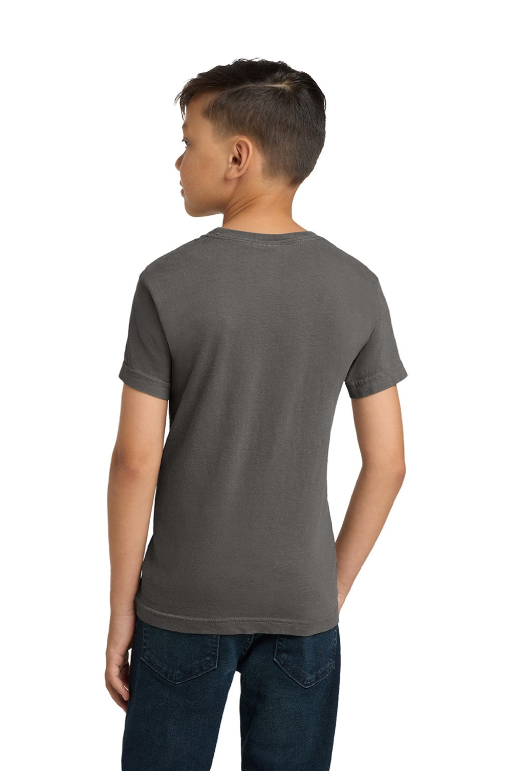 Comfort Colors 9018 Youth Short Sleeve Crewneck T-Shirt Grey Model Back