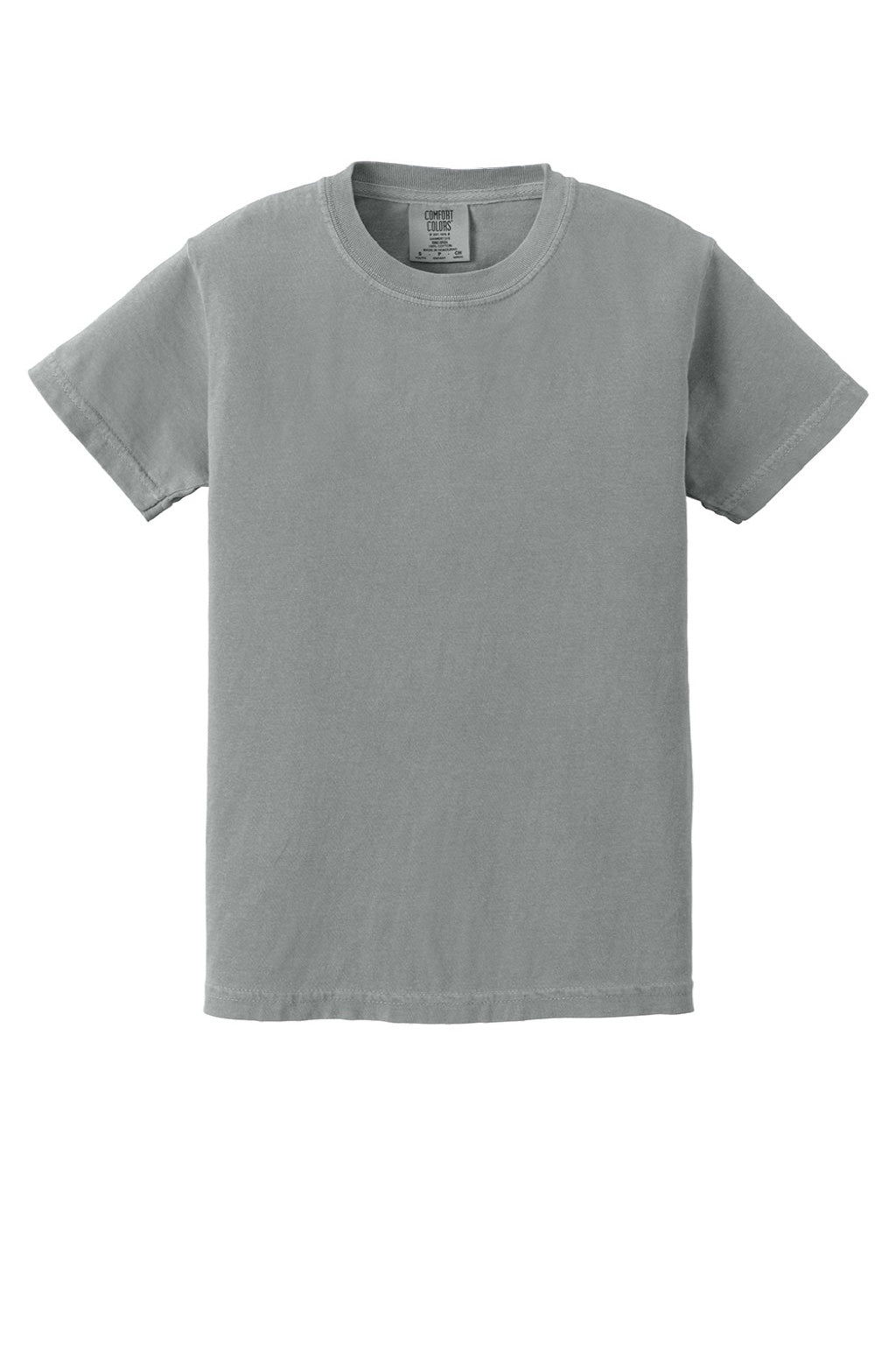 Comfort Colors 9018 Youth Short Sleeve Crewneck T-Shirt Granite Grey Flat Front