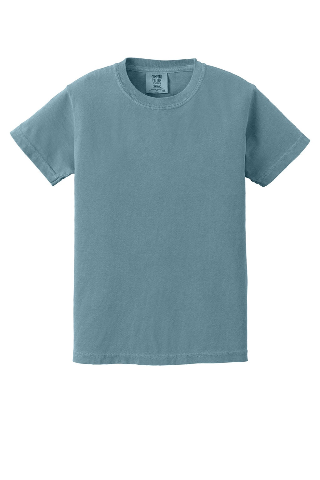 Comfort Colors 9018 Youth Short Sleeve Crewneck T-Shirt Ice Blue Flat Front