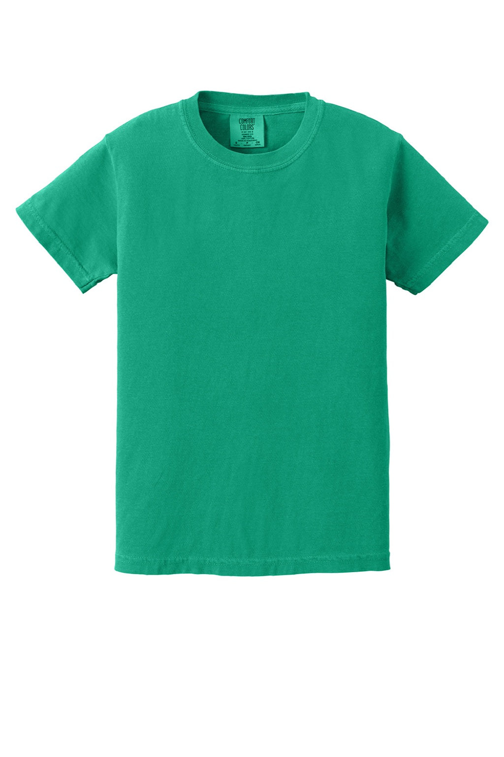 Comfort Colors 9018 Youth Short Sleeve Crewneck T-Shirt Island Green Flat Front