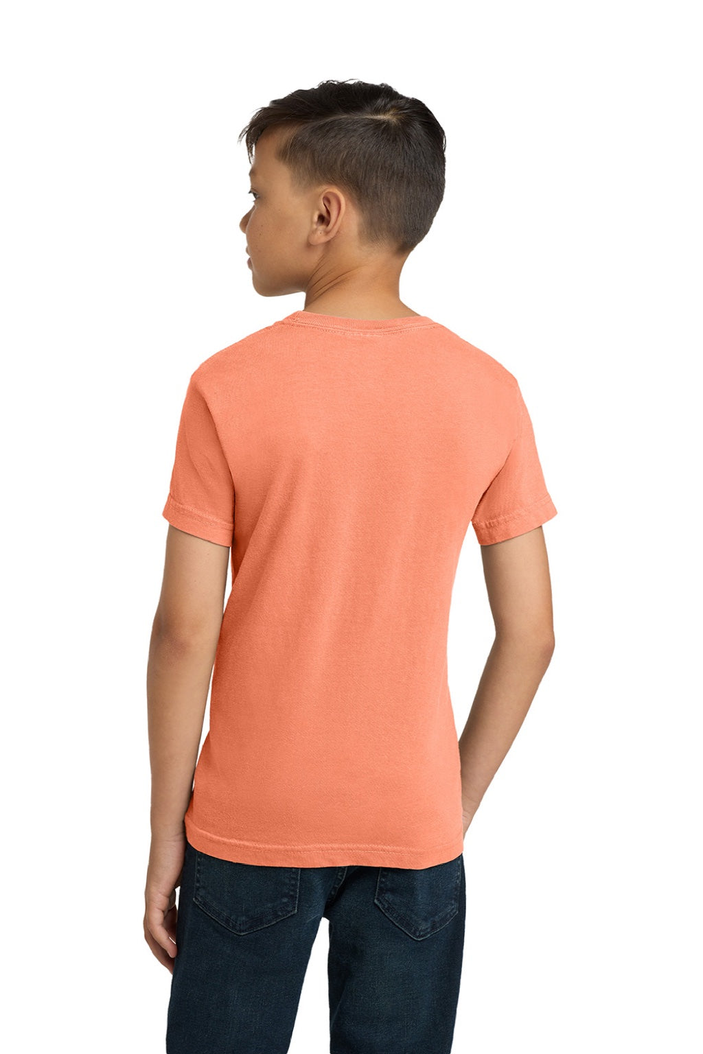 Comfort Colors 9018 Youth Short Sleeve Crewneck T-Shirt Melon Orange Model Back